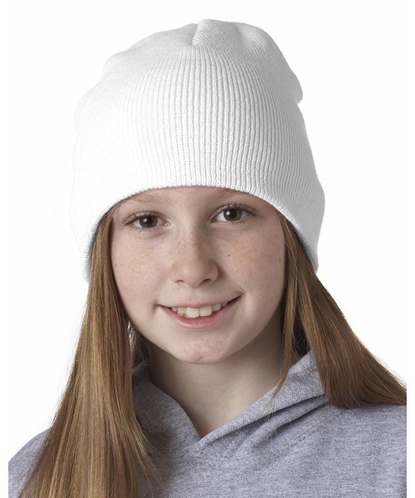 Ultraclub 8131 UC 8.5" Beanie Cap - White - CS12FL4YYK3