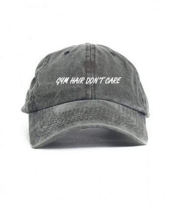 Gym Hair Don't Care Custom Unstructured Dad Hat-Black Denim - CH12NVBRJTF