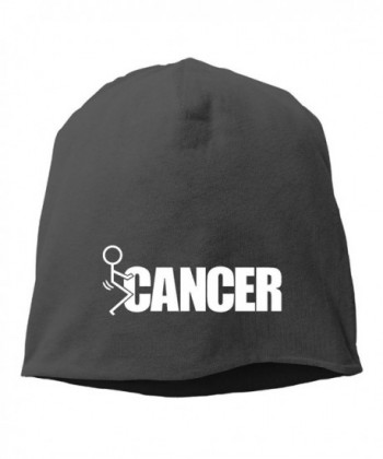 Fuck Cancer Unisex Toboggan Knit Hat Warm Hat Skull Cap. - Black - CQ187ESSG7A