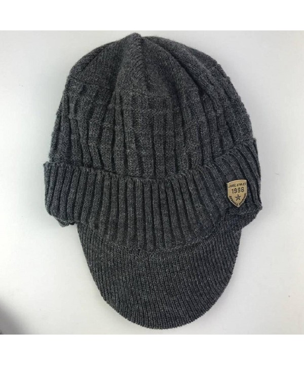 Men Hat-Warm Baggy Weave Crochet Winter Wool Knit Ski Beanie Caps Dark ...