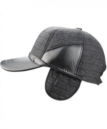 Men's Fall Winter Warm Woolen Peaked Baseball Cap Hat With Earmuffs Ear ...