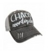 Loaded Lids Women's Chaos Coordinator Distressed Bling Baseball Cap - Grey/White - CF184YQ0Y7L