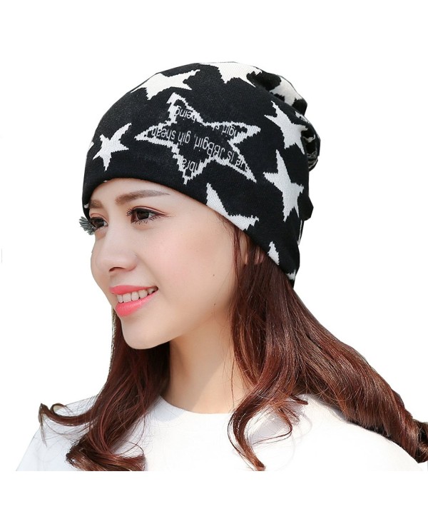 Womens Slouchy Beanies Cancer Patients - HD-white stars - CB186EC0H0W