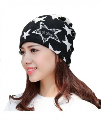 Womens Slouchy Beanies Cancer Patients - HD-white stars - CB186EC0H0W