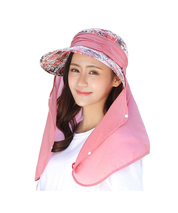Womens Sun Hat Uv Protection Wide Brim Visor Cap Foldable Flap Floppy