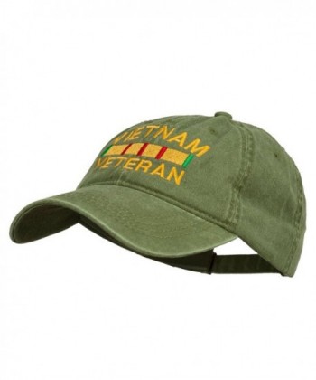 Vietnam Veteran Embroidered Pigment Dyed Brass Buckle Cap - Olive - CK11P5I7HS7