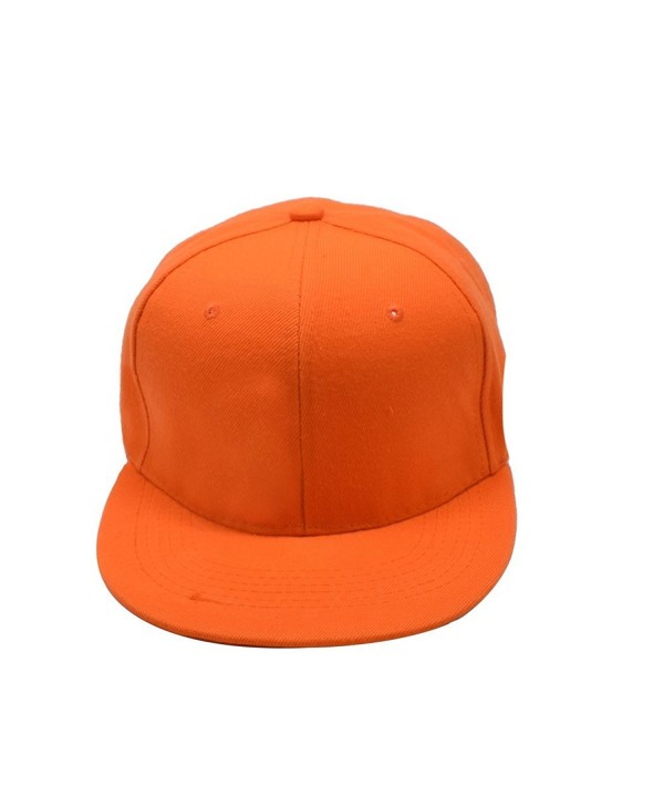 Baseball Caps Adjustable Flat Edge Orange CB11XH8DES9