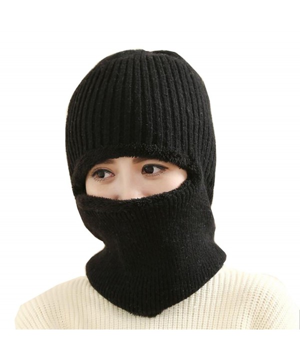 Knit Sew Acrylic Outdoor Full Face Cover Thermal Ski Mask Black C3187IRCIMG