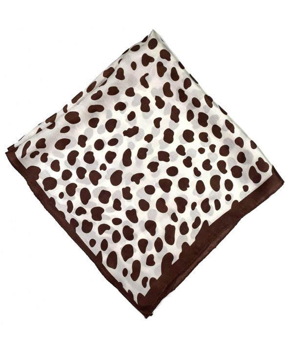 Brown Leopard Printed Small Fine Pure Silk Square Scarf CT12FW0LYFT