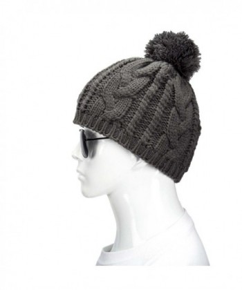 Nine City Knitted Beanie Pom in Women's Skullies & Beanies