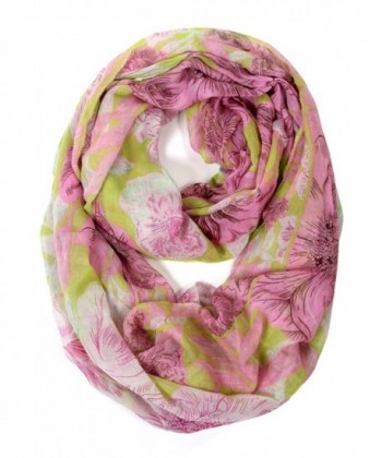 Scarfand Spring Floral Bloom Infinity Scarf - Yellow/Pink - CM11XOG6G7P