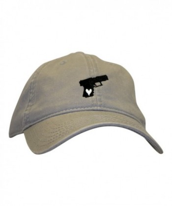 Bang Bang Apparel 'Gun Lover' Pistol Embroidered Adjustable Dad Hat - Charcoal With Black Pistol - CS1850IR2GG