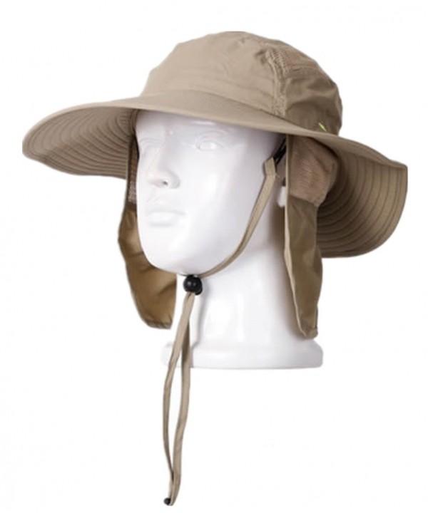 Mens Upf 50+ Sun Protection Cap Wide Brim Fishing Hat With Neck Flap 