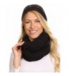 Sakkas Sayla Rhinestone Jewel Soft Warm Woven Cable Knit Beanie Hat And Scarf Set - Black - CD12L6X0A8R