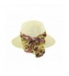 Womens fashion summer hat folding travel beach hat with wide floral bow - Off White - CX12H3MZKPJ