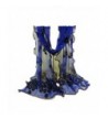 Women Lady Fashionable Silk Long Soft Peacock Scarf Wrap Shawl Stole - Royal Blue - CV1273VXUGV