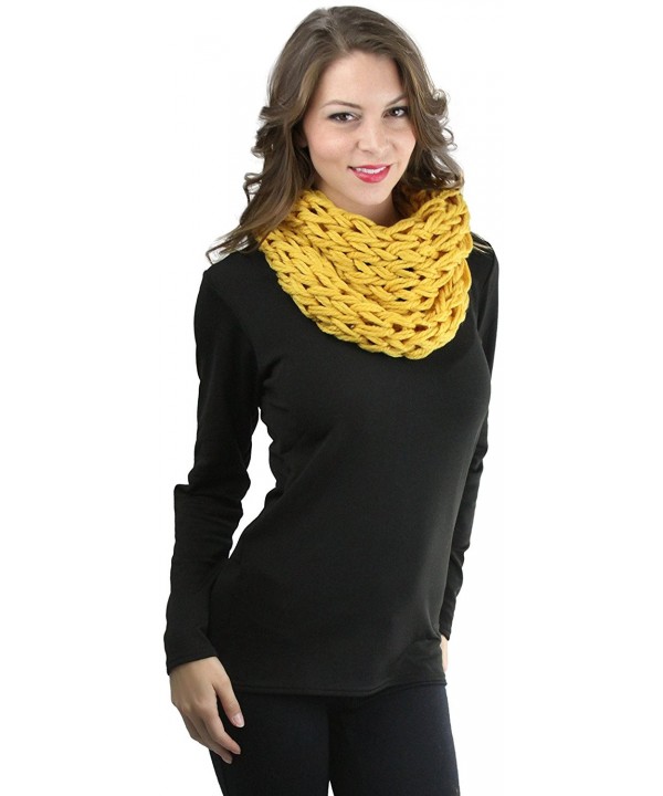 ToBeInStyle Women's Yarn Braided Snood - Mustard - C612N7EGUSH