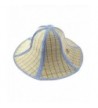 Unisex Foldable Summer Beach Boater Straw Hat Cap Brown Blue - Blue-brown - CH11ZCO72P7