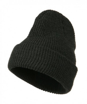 Big Stretch Waffle Stitch Cuff Beanie - Charcoal (for Big Head) - CV115EHCL6R