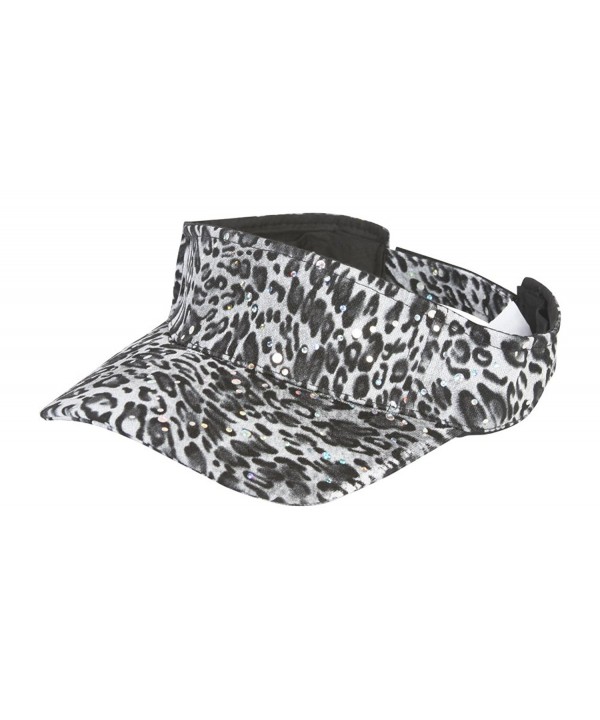 TopHeadwear Womens Glitter Animal Print Adjustable Visor Snow Leopard ...