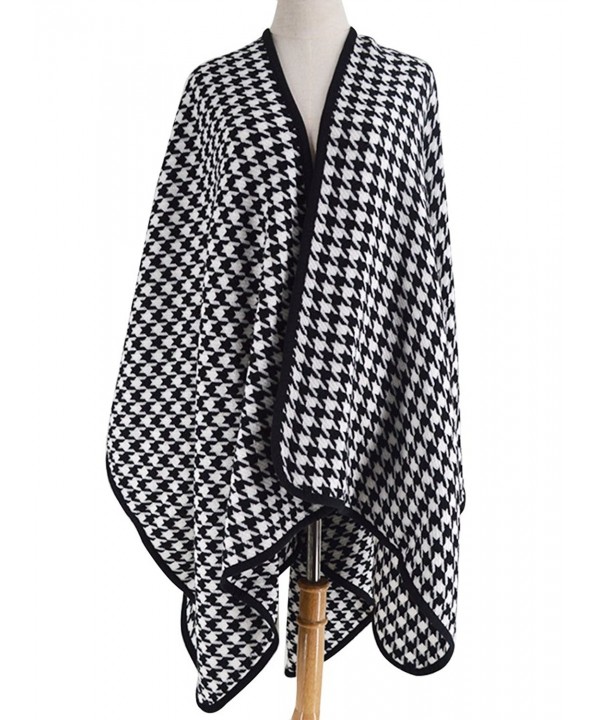 Tartan Blanket Scarf Wrap Shawl Houndstooth Cashmere Scarf - Houndstooth 1 - CK186AY75QA