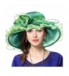 VECRY Kentucky Derby Hat Wide Brim Flounce Cocktail Tea Party Bridal Dress Church Hat - Ruffle-green - CZ17Y4AED58