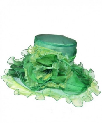 Kentucky Flounce Cocktail Bridal Ruffle Green in Women's Sun Hats