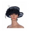 Remedios Lady Sinamay Bucket Wedding Church Hats Summer Sun Cap Ascot Race Derby Hat - Black - CO182DOQQ5X