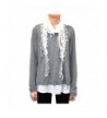 Lace Scarf with Polka Dot Print & Fishnet Fringe - White - CM12BWFRLVT