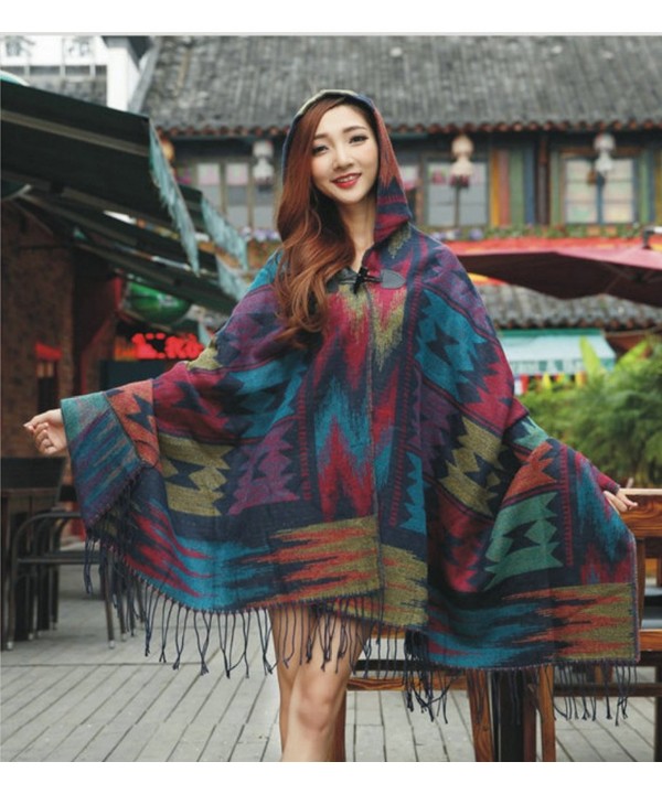 Elegant Jacquard Weave Pashmina Shawl Wrap Cloak Scarf With Hood ...