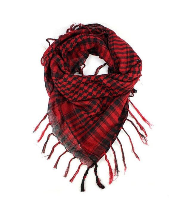 Staron Unisex Women Men Soft Arab Scarf Shemagh Keffiyeh Palestine Shawl Wrap - Red - CA1875D9C76