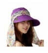 LOCOMO Detachable Top Neck Cover Mask Sun Visor Wide Brim Hat Cap FFH323GRY - Purple - CA12O7P22O9