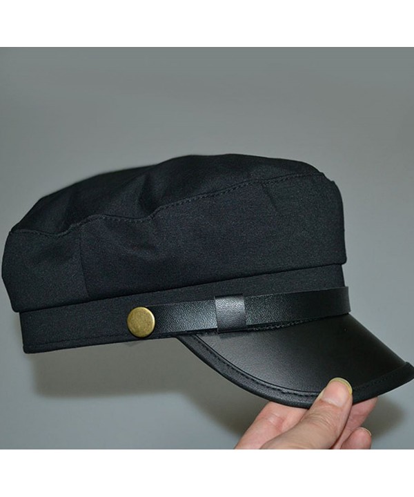 Vintage PU Flat Top Army Baseball Cap Unisex Fisherman Sailor Hat ...