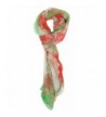 Love Lakeside-Modern- Lightweight Chiffon Silk Floral & Graphic Print Accent Scarves - 1560 Green - C0182EGGTRZ