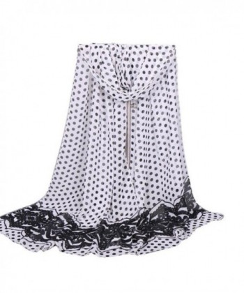 Rukiwa Dot Scarf- Fashion Women Long Soft Wrap Scarf Ladies Shawl Chiffon Scarves - White - C212MAX9NEY