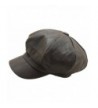 Men's Gatsby Bakerboy Hats Faux Leather 8 Panel Newsboy Flat cap - Brown - CE12M8K2EFZ