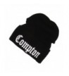 3D Embroidered Compton Warm Knit Beanie Cap By FlexFit Yupoong - Black - CM12002G4OP