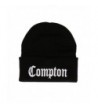 Embroidered Compton Warm Beanie Black