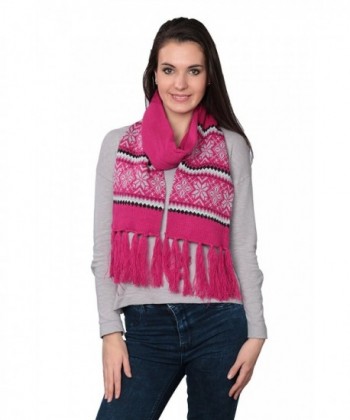 Fiallo Women' s Knit Warm Winter Snowflake Scarf - Lolita - CZ12MYDK6H8