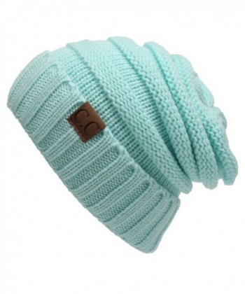 AIJIAO Winter Hats Women Cap Crochet Knit Thermal Slouchy Beanie Hat - Light Blue - CG12N7YZ3QJ