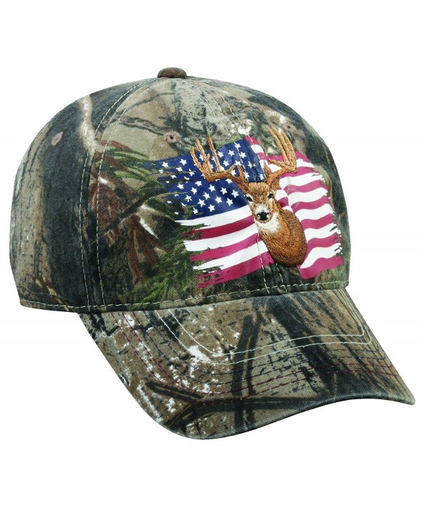 Realtree Adjustable Closure Deer and Flag Cap- Realtree Xtra Camo - CR11BV6NDPD