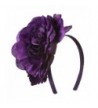 6 Inch Flower Satin Covered Headband - Dark Purple W15S70C - CE11E8U8GOR