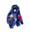 GERINLY Silk-Like Travel Wrap Scarf Sweet Flowers Pattern Beach Cover Up - Sapphire Blue - CB18C3U9GTZ