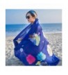 GERINLY Silk Like Flowers Pattern Sapphire in Cold Weather Scarves & Wraps