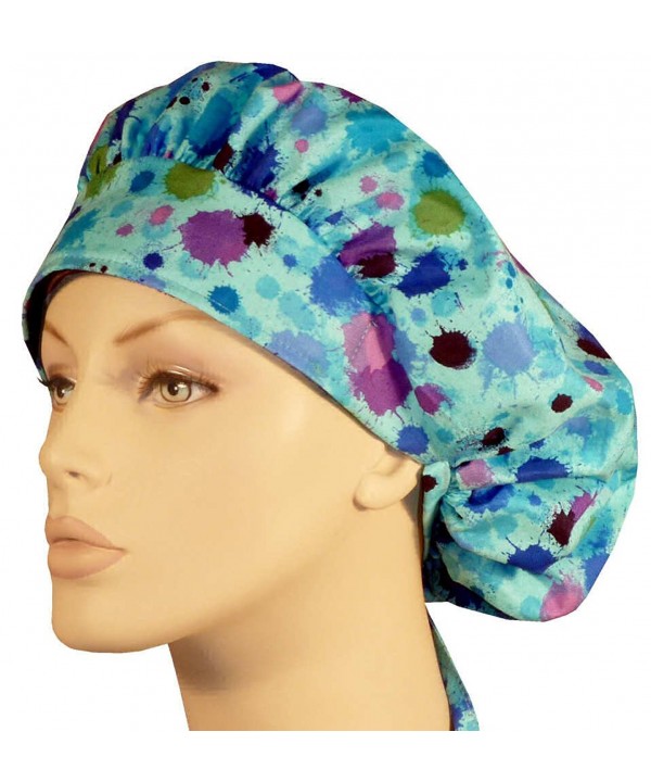 Bouffant Medical Scrub Cap - Splash Paint On Lt. Blue - CL18327AZET