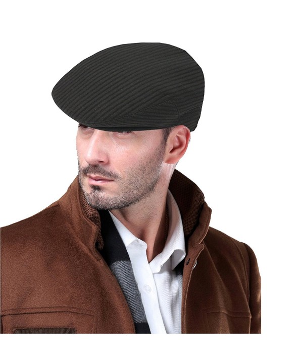 Men's Premium 100% Wool Classic IVY newsboy Collection Hat Black ...