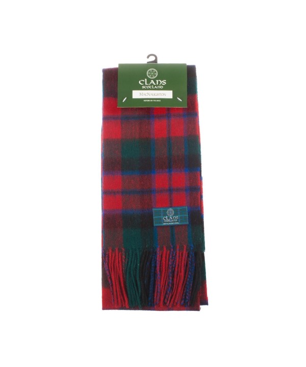 Clans Of Scotland Pure New Wool Scottish Tartan Scarf Macnaughton (One Size) - C1123H4E08P