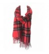 DRY77 Blanket Oversized Tartan Long Cashmere Feel Scarf Wrap Shawl Pashmina Women Men - Red - CB12N0HBMNM